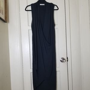 ZARA W&B COLLECTION black sleeveless faux wrap maxi dress